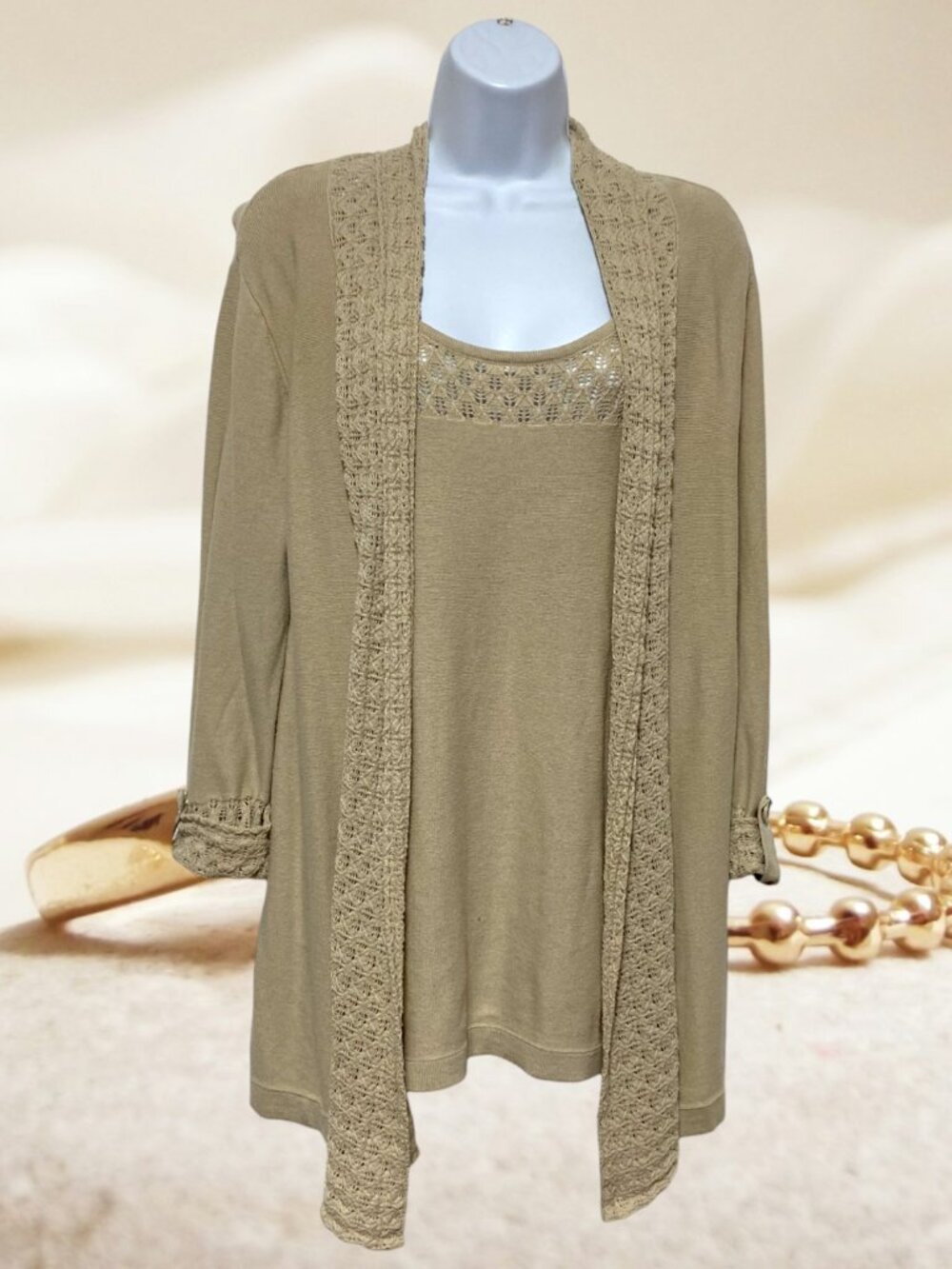 NorthCrest-Women's Large Pullover Cardigan-One Piece-Long Sleeve-Cotton, Acrylic